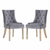 Pose Dining Chair Velvet Set of 2 in Gray