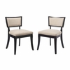 Pristine Upholstered Fabric Dining Chairs Set of 2