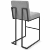 Privy Black Stainless Steel Upholstered Fabric Bar Stool in Black Light Gray