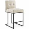 Privy Black Stainless Steel Upholstered Fabric Counter Stool Set of 2