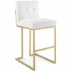 Privy Gold Stainless Steel Performance Velvet Bar Stool Set of 2 MID-4157 in Gold White