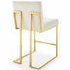 Privy Gold Stainless Steel Performance Velvet Counter Stool Set of 2 in Gold Ivory