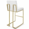 Privy Gold Stainless Steel Upholstered Fabric Bar Stool in Gold White