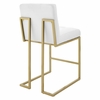 Privy Gold Stainless Steel Upholstered Fabric Counter Stool