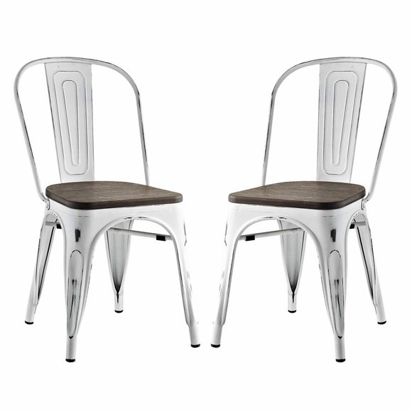 Promenade Dining Side Chair Set of 2 in White