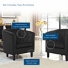 Prospect 2 Piece Velvet Armchair Set in Black