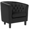 Prospect Velvet Armchair in Black