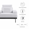 Proximity Upholstered Fabric Armchair in White