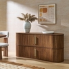 Radcliffe 63" Curved Fluted Sideboard Buffet Cabinet in Walnut
