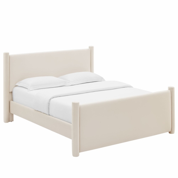 Rael Performance Velvet Queen Platform Bed