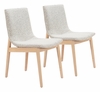 Raha Dining Chair Set of 2 in Gray & Whitewashed
