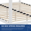 Raina Queen Canopy Bed Frame in White Gray