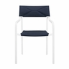 Raleigh 5 Piece Outdoor Patio Aluminum Dining Set in White Navy