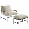 Raya Outdoor Patio Boucle Lounge Chair and Ottoman