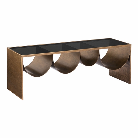 Reed Coffee Table in Brass & Black