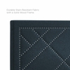 Reese Nailhead Full / Queen Upholstered Linen Fabric Headboard in Azure
