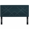 Reese Nailhead Full / Queen Upholstered Linen Fabric Headboard in Azure
