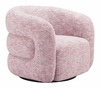 Refine Swivel Chair in Pink Tweed