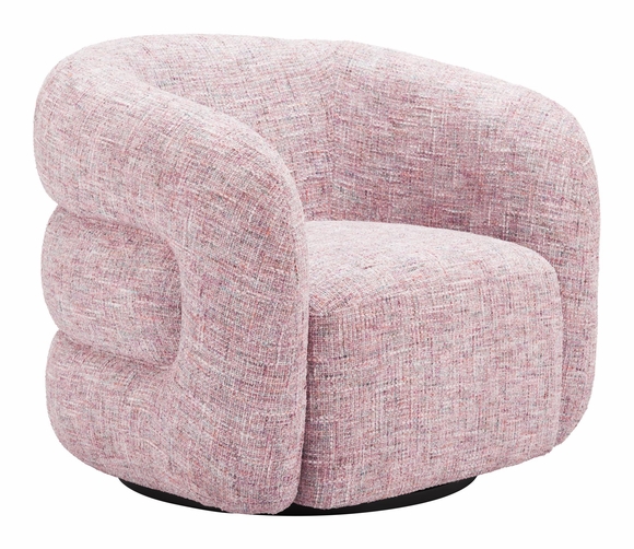 Refine Swivel Chair in Pink Tweed