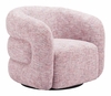 Refine Swivel Chair in Pink Tweed