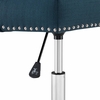 Regent Tufted Button Swivel Upholstered Fabric Office Chair in Azure