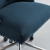 Regent Tufted Button Swivel Upholstered Fabric Office Chair in Azure