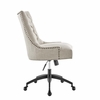 Regent Tufted Fabric Office Chair in Black Beige