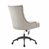 Regent Tufted Fabric Office Chair in Black Beige