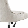 Regent Tufted Fabric Office Chair in Black Beige