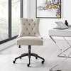 Regent Tufted Fabric Office Chair in Black Beige