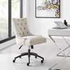 Regent Tufted Fabric Office Chair in Black Beige