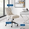 Regent Tufted Fabric Office Chair in Black Beige