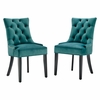 Regent Tufted Performance Velvet Dining Side Chairs - Set of 2 in Teal