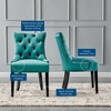 Regent Tufted Performance Velvet Dining Side Chairs - Set of 2 in Teal