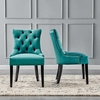 Regent Tufted Performance Velvet Dining Side Chairs - Set of 2 in Teal
