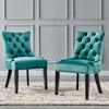 Regent Tufted Performance Velvet Dining Side Chairs - Set of 2 in Teal