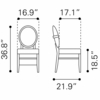 Regents Dining Chair Set of 2 in Walnut & Light Gray