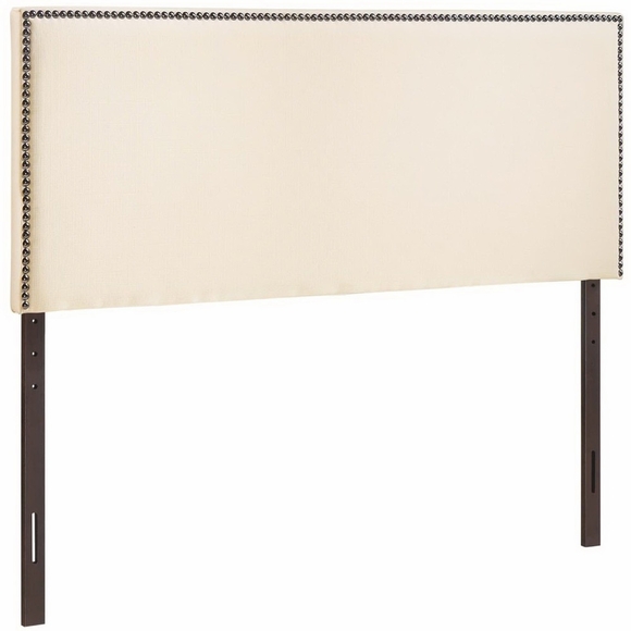 Region Nailhead Upholstered Full Headboard in Ivory
