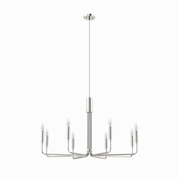 Rekindle 8-Light Chandelier in Polished Nickel