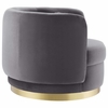 Relish Performance Velvet Performance Velvet Swivel Chair in Gold Gray
