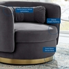 Relish Performance Velvet Performance Velvet Swivel Chair in Gold Gray