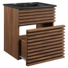 Render 18" Wall-Mount Bathroom Vanity in Walnut Black