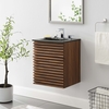 Render 18" Wall-Mount Bathroom Vanity in Walnut Black