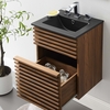 Render 18" Wall-Mount Bathroom Vanity in Walnut Black