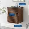 Render 18" Wall-Mount Bathroom Vanity in Walnut Black