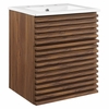 Render 18" Wall-Mount Bathroom Vanity in Walnut White