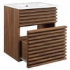 Render 18" Wall-Mount Bathroom Vanity in Walnut White