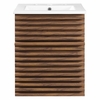 Render 18" Wall-Mount Bathroom Vanity in Walnut White