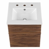 Render 18" Wall-Mount Bathroom Vanity in Walnut White