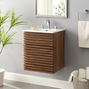 Render 18" Wall-Mount Bathroom Vanity in Walnut White